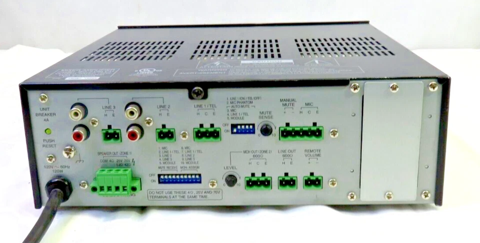 TOA Corporation BG-2120 CU Mixer Amplifier, FOR PARTS/ REPAIR - Image 3 of 4