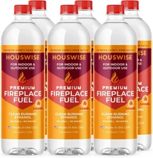 Bio Ethanol Fireplace Fuel 6 x 1 Liter - Bioethanol Fuel Tabletop Fire Pit, B...