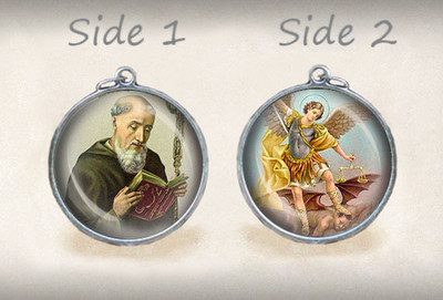 St Michael the Archangel St Benedict Christian Catholic Medal Religious Pendant