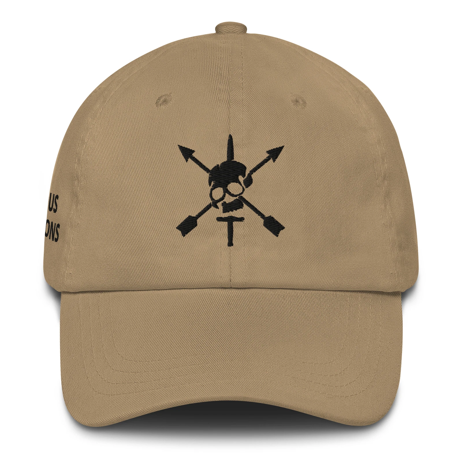 Nous Defions Embroidered Hat - text on right side of hat