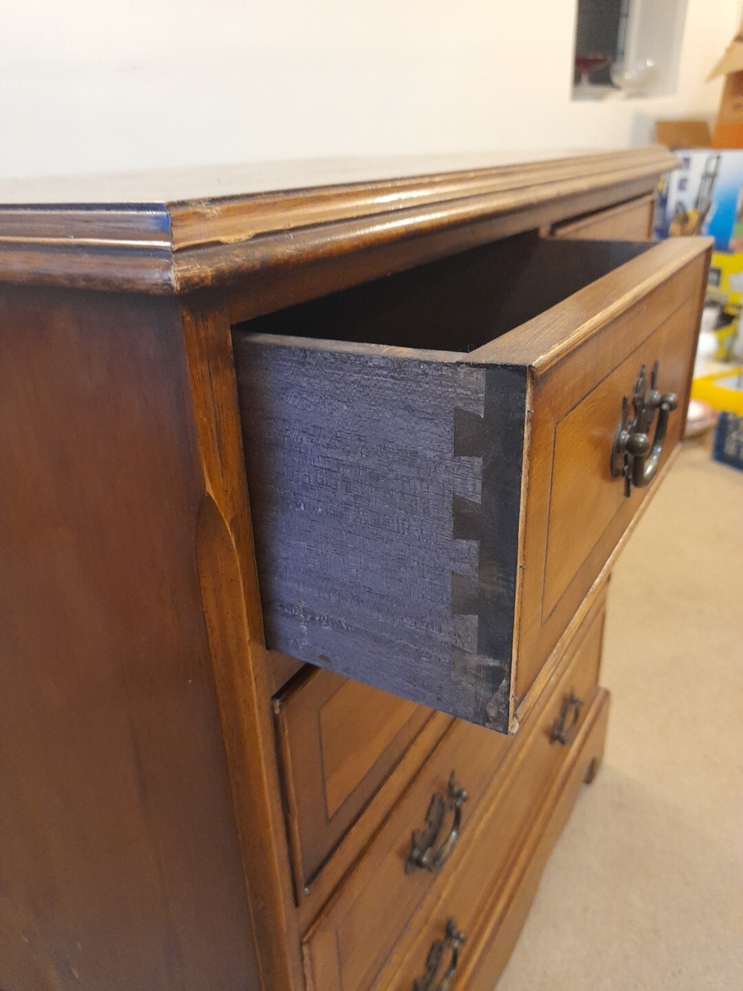 antique walnut chest of drawers eBay