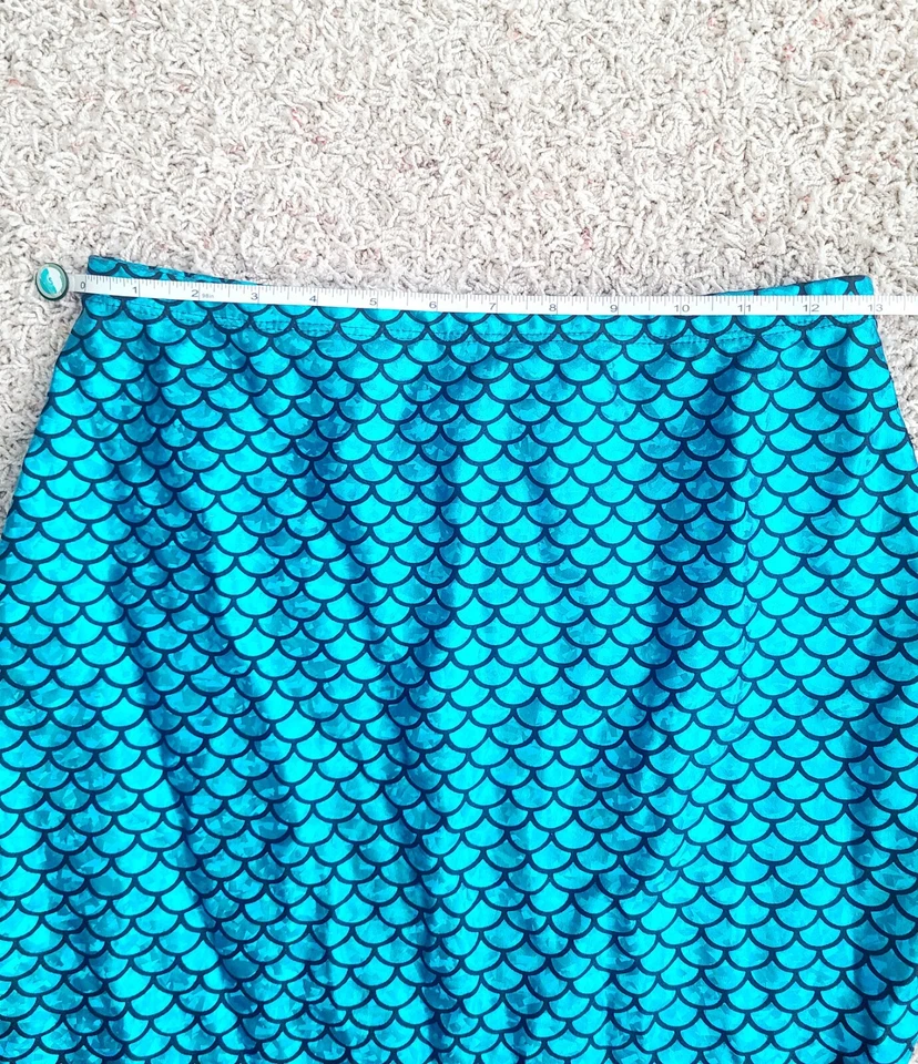 Maxi Falda Sirena Disfraz Metálico Brillante Halloween Juego de Rol Azul Sexy Talla S/M Foto 3 de 4