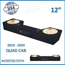 Fits 2020 Dodge Ram Quad-Cab 12" Dual Sealed Sub Box Speaker Enclosure