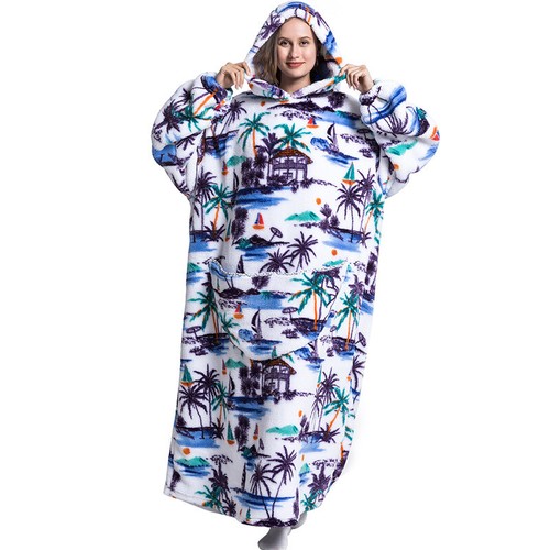 Oversized Adult 1.4m Long Hooded Blanket Hoodie Ultra Comfy Sweatshirt Fleece AU - Picture 27 of 33