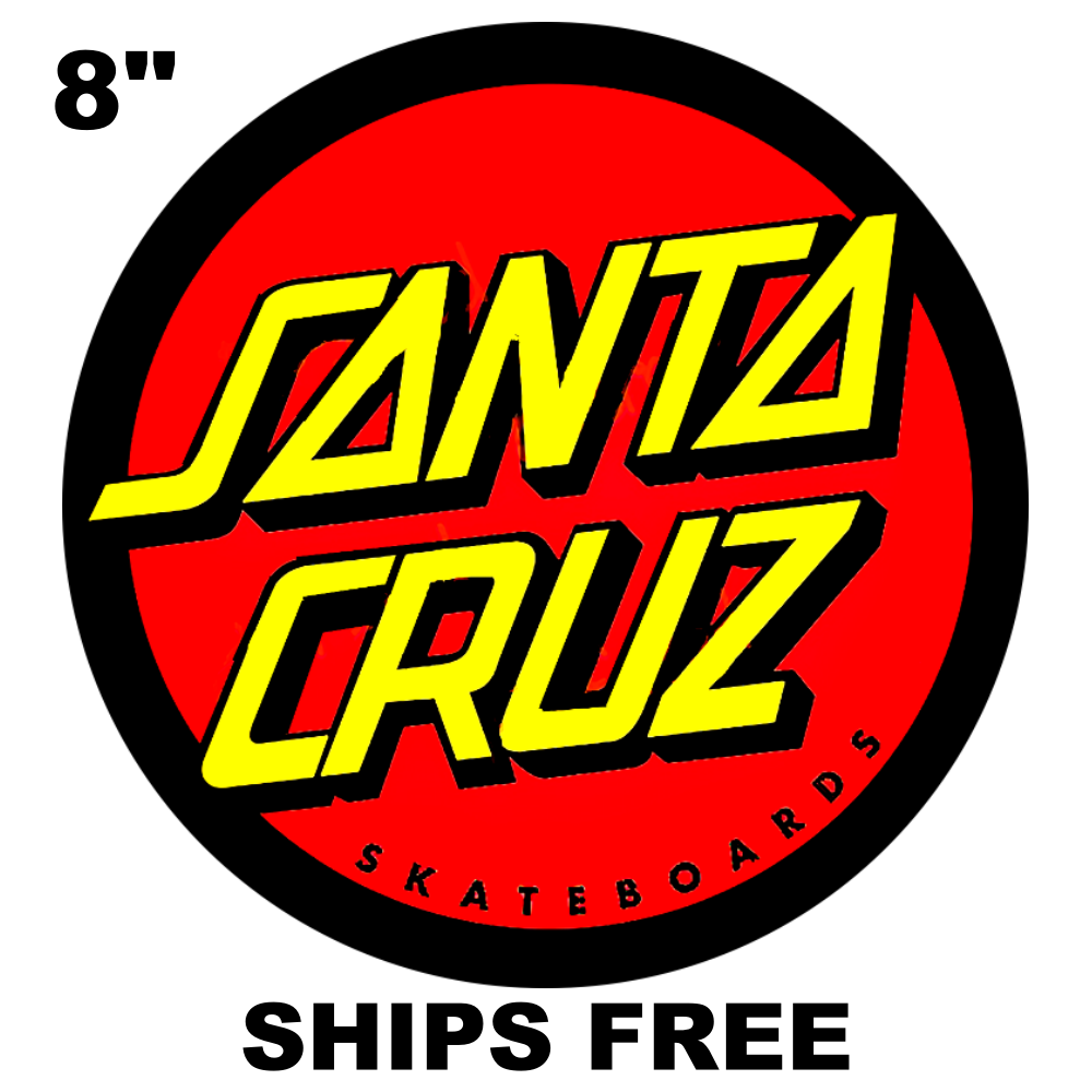 Santa Cruz Skateboard Sticker Decal Sign. California Sports