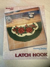 WonderArt Caron COUNTRY GARDEN 4779 Latch Hook 16 x 33 Floral Rose Rug KIT