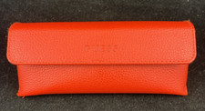 Guess Eyeglass Glasses Case Red Faux Leather Textured Magnetic Closure