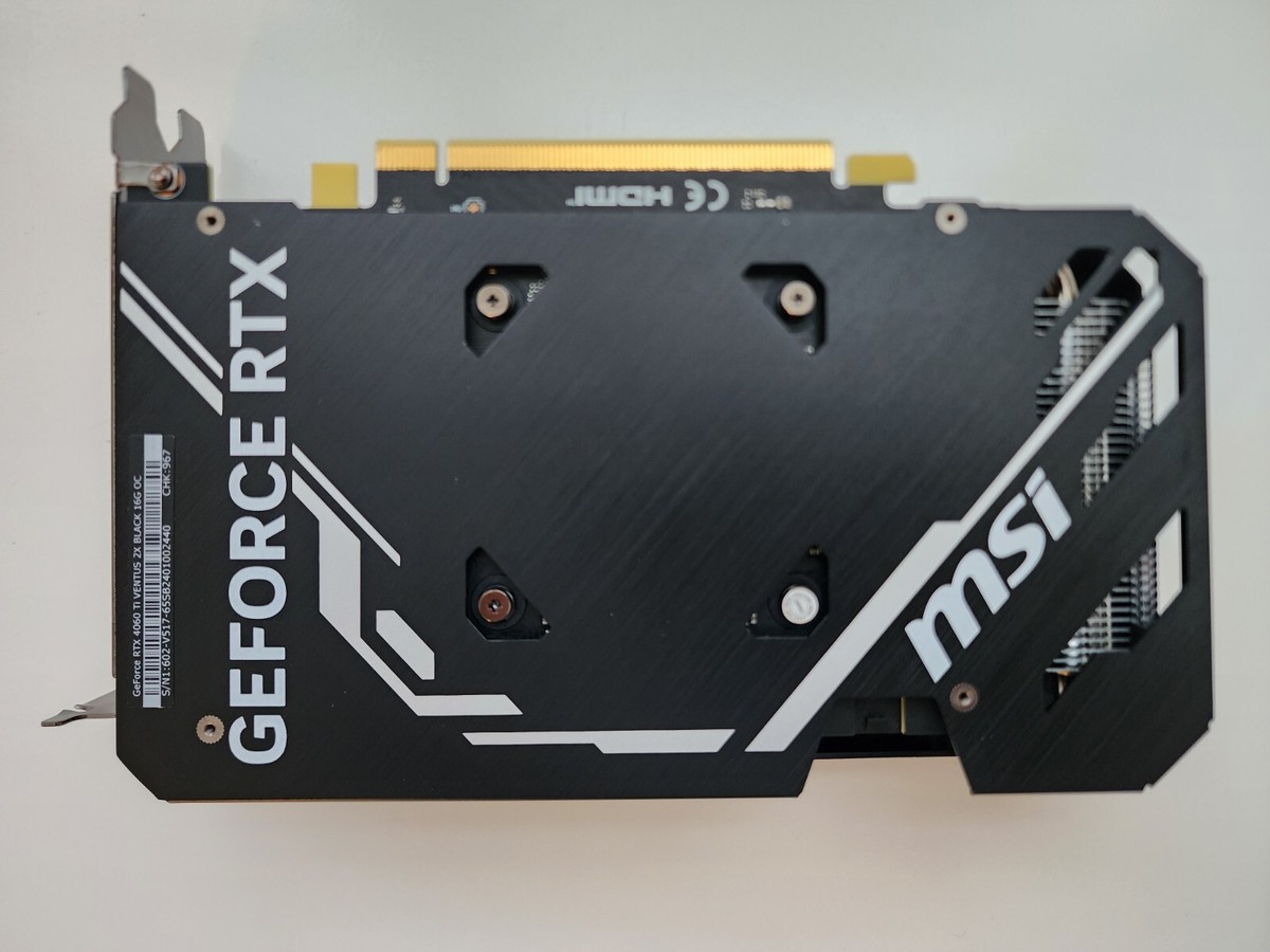 MSI GeForce RTX 4060 Ti VENTUS 2X BLACK OC 16GB Graphics