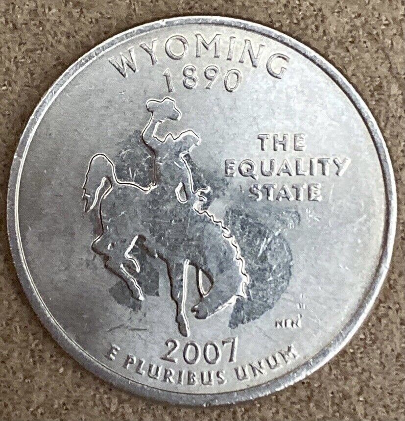 2007P Wyoming Washington Quarter Error Struck Thru Grease Both Sides UNC eBay