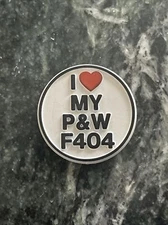 Vtg Fridge MAGNET PRATT & WHITNEY JET ENGINES Logo 80s Unused F404