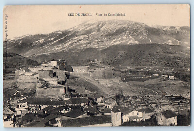 La Seu d'Urgell Catalonia Spain Postcard View of Castellciudad c1910 Antique