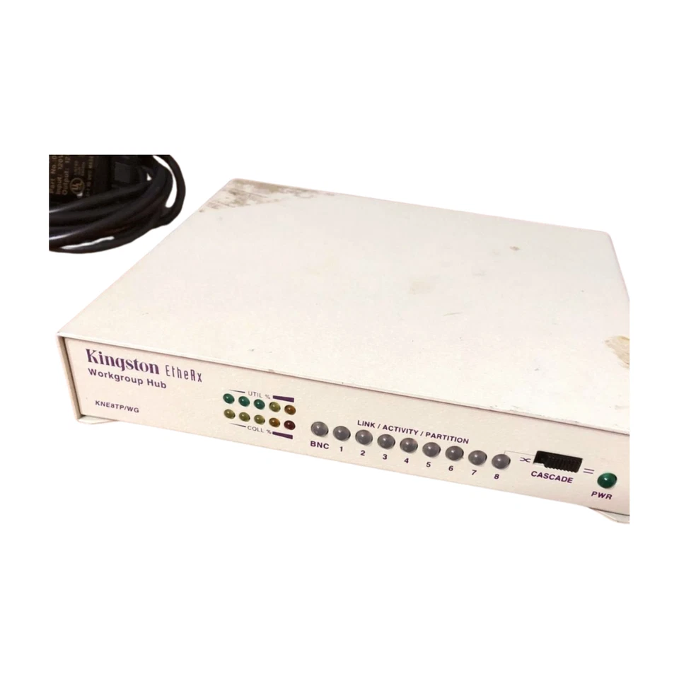 Kingston EtheRX Work Group Hub KNE8TP/WG 8 Ports With Power Cord - Image 4 of 4