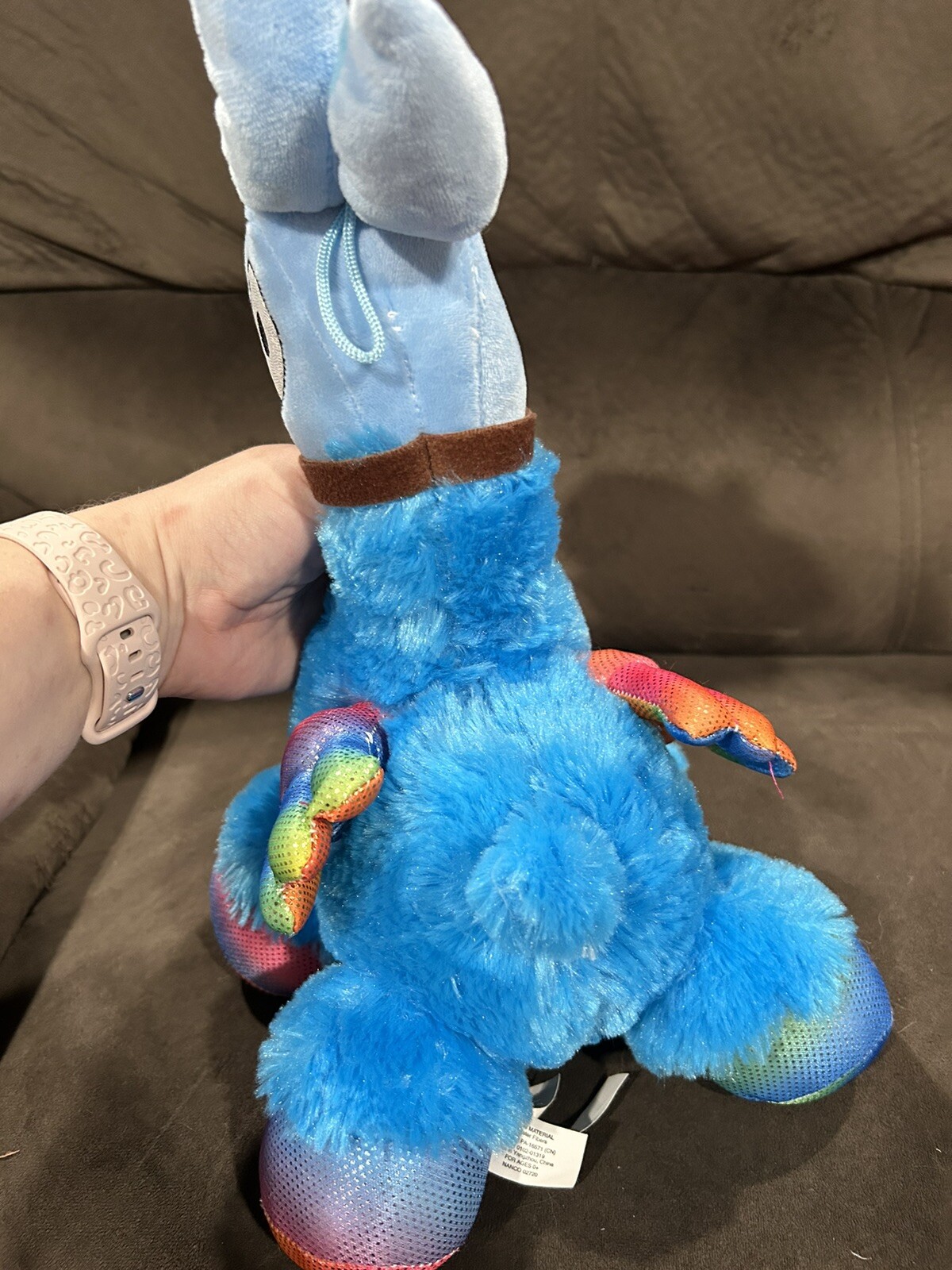 Rainbow Llama Plush with Sparkle Wings/hooves, blue llama stuffy