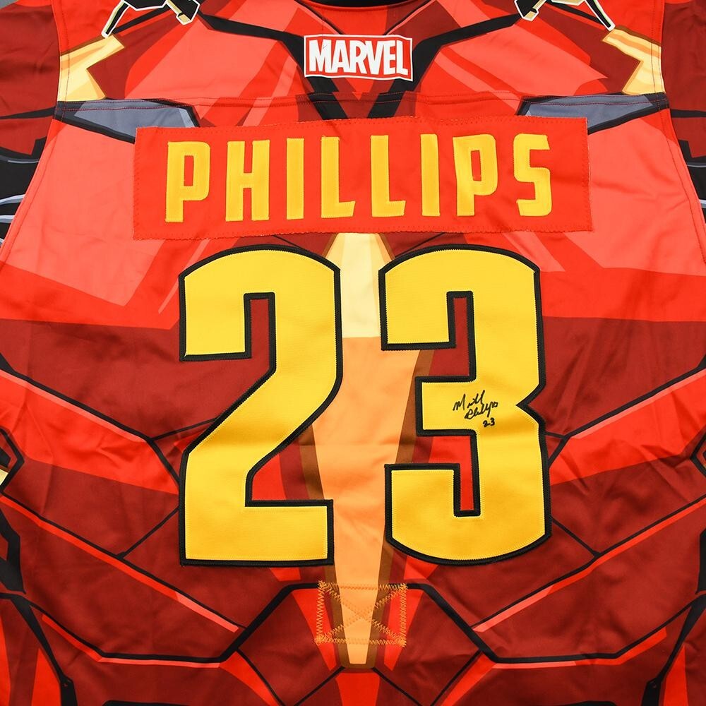 201819 Michael Phillips Wheeling Nailers ECHL Iron Man Game Worn