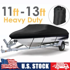 NEVERLAND Trailerable Boat Cover Waterproof Heavy Duty V-Hull Runabouts 11-13ft