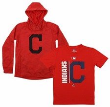 Majestic MLB Youth Cleveland Indians Primary Icon Hoodie and Tee Combo