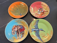 Williams Sonoma Exotic Animal 9” Plate Set Of 4
