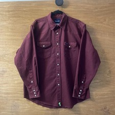 Vintage Wrangler Brushpopper Western Shirt Pearl Snap Long Sleeve 17x35 XL
