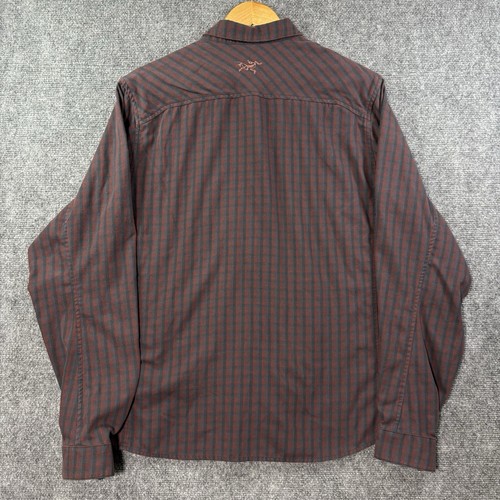 ARCTERYX Bernal Shirt Men's L Checkered Plaid Burgundy Button Up Outdoor Hiking - Picture 9 of 15