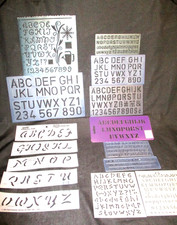 11 Sets Letter Stencils Reusable Plastic Letter and Number Asst.Sizes Shapes