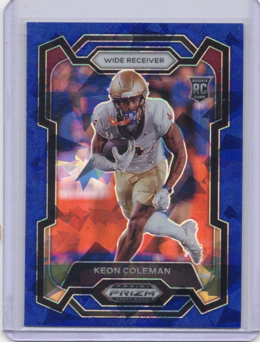 2024 Panini Prizm Draft Picks Keon Coleman Rookie Blue Ice Prizm /99