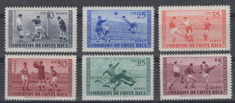 Costa Rica 1960. 3rd Pan-American Soccer Games. Scott # C283-C288. MNH, VF