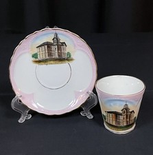 Tasse et soucoupe en porcelaine WALL LAKE IOWA école publique Wheelock Allemagne