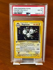 PSA 8 Magneton (1st edition) - 11/62 Fossil Holo - Pokemon TCG Near Mint