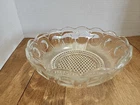 Vintage Bartlett Collins 8-3/8 Clear Manhattan Bulls Eye Scalloped Serving Bowl