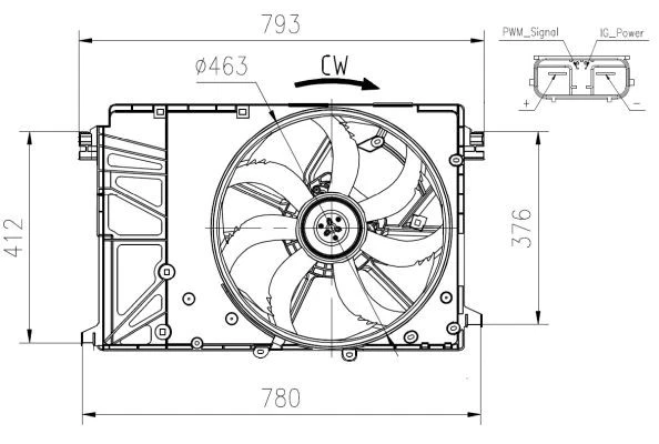FAN ENGINE COOLING 47932 FOR M20A-FKS 2.0L A25A-FKS 2.5L 2AR-FE 2.5L 4cyl 3.5L - Image 2 of 4