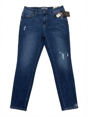 Ava & Viv Women s Plus Size 14W Blue Medium Wash Straight Distressed Stretch