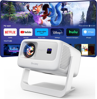 [10,000+ Licensed Apps/Live TV/3500ANSI/65W Doiby Audio] Smart 4K-Projector with