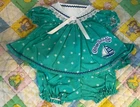 Vintage Cabbage Patch Doll Turquoise  Blue Sailboat Dress Handmade