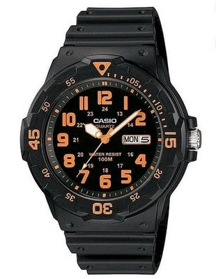 Casio MRW200H-4BV, Analog Watch, Black Resin Band, Day/Date, 100 Meter WR