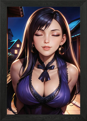 Tifa Lockhart Kiss gerahmtes Wandbild Poster Leinwanddruck Bild