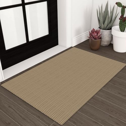 Washable Area Rug 2x3 Ft Small Entryway Rug 2' x 3' (Rectangular) Beige/Khaki