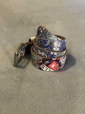 Ed Hardy Belt Vintage Love Kills Slowly Mens Embroidered  display picture 3