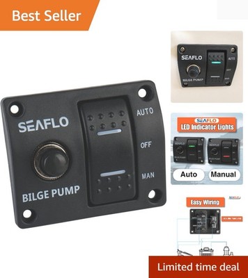 Marine Bilge Pump Switch Panel - Automatic-Off-Manual Control for 12/24V Systems