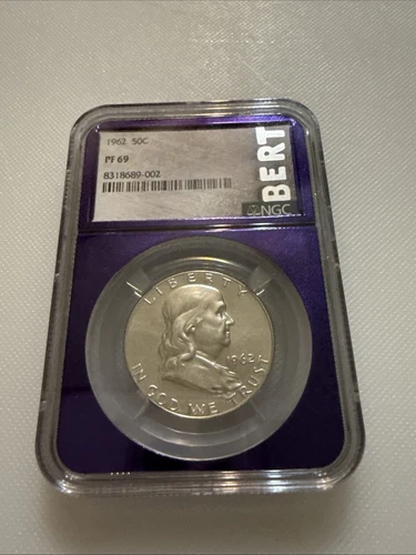 1962 Franklin Half Dollar NGC PF69 Graded Coin