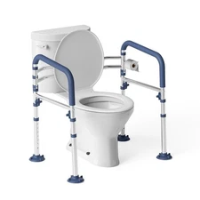 Toilet Safety Rails for Seniors,Height-Adjustable Toilet Frame Width-Adjustab...