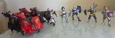 9 pcs Lot Medieval Knights and Horses Schleich Papo Plastoy Vntg Figures Read
