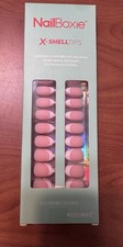 NailBoxie X-SHELLTIPS Full Cover French Pink Oval Plastic Nail Tips w/ Box