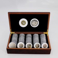 50 X 46 MM Wooden Storage Box Coin Capsules Collection Holder US STOCK