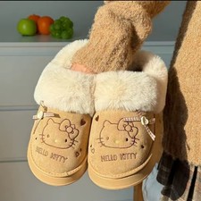 Hello Kitty Faux Fur Suede Women's House Slippers Size 6 US 36 EU (UGG Inspired)