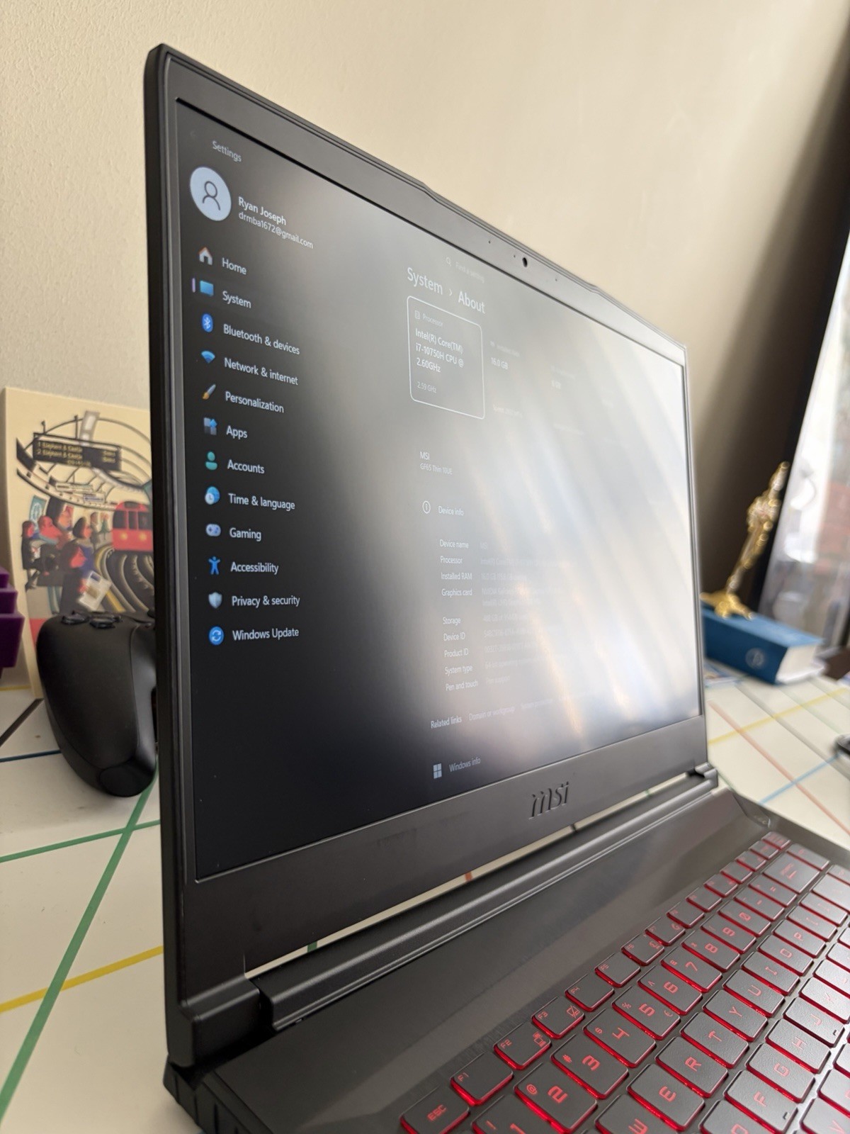 MSI GF65 Thin 10UE Gaming Laptop Core I7-10750H, 16GB RAM, 1TB, 144HZ, RTX 3060