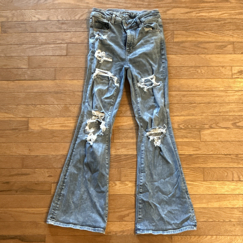 American Eagle Outfitters Next Level Stretch High-Rise Bootcut Jeans 4 Light