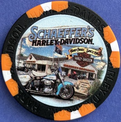 Harley Davidson Wide Print Poker Chip Schaeffer's HD in Orwigsburg, Pennsyvania