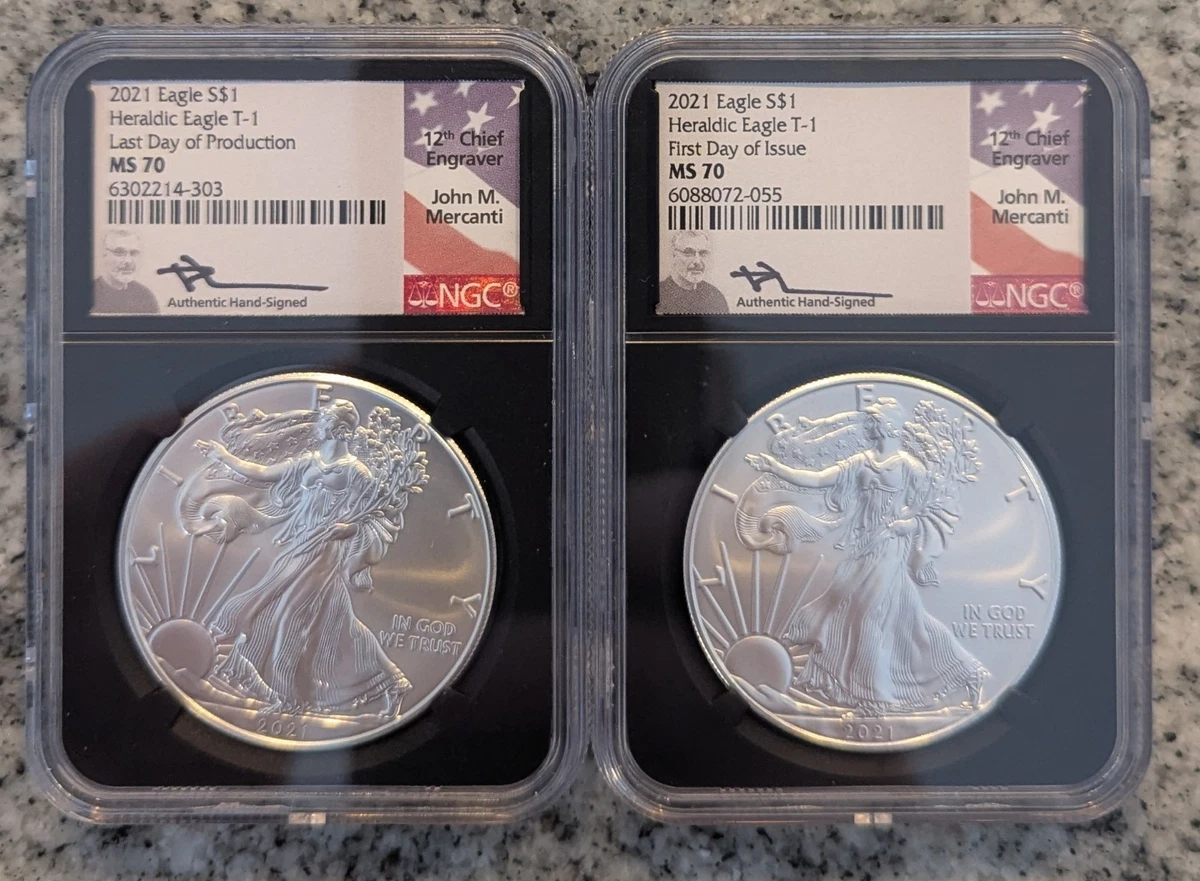 American Eagle MS 70 Graded Silver Bullions for sale | eBay UK
