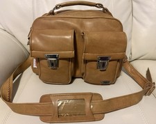 Marsand Tan Soft Shell Padded Pocket Camera Strapped Carrying Bag USA Vtg 13"x9"
