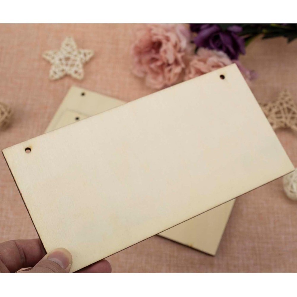 Unfinished Wood Sign Blank DIY Craft Plaque with Rope Hanging Decorative Door